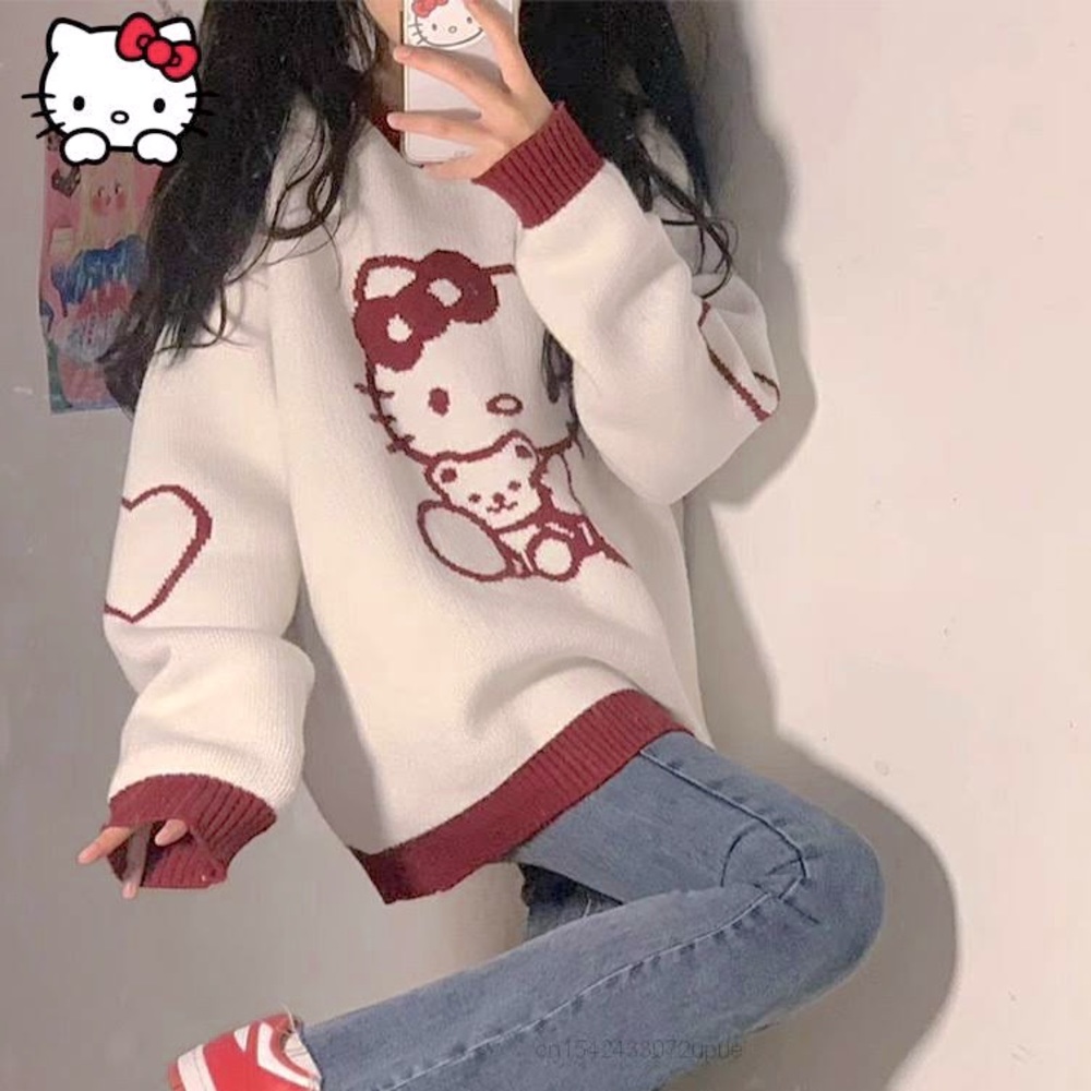 A cute hello kitty sweater! Perfect for daily wear and very stylish.